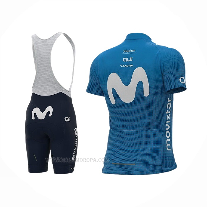 2021 Ropa Ciclismo Movistar Azul Mangas Corta y Culotte Corto